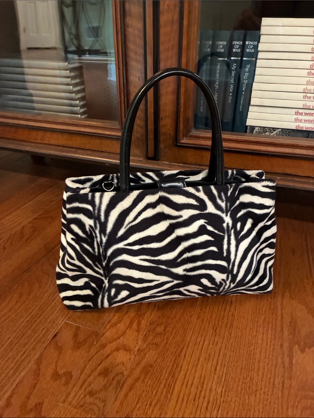 Lord & Taylor Zebra Print Tote Bag - Black & White